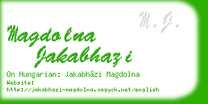 magdolna jakabhazi business card
